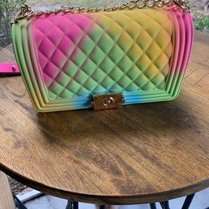 Multi Colored Jelly Clutch